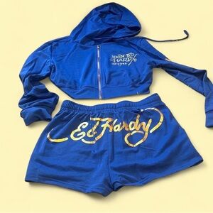 Ed Hardy Royal Blue Hoodie and Shorts